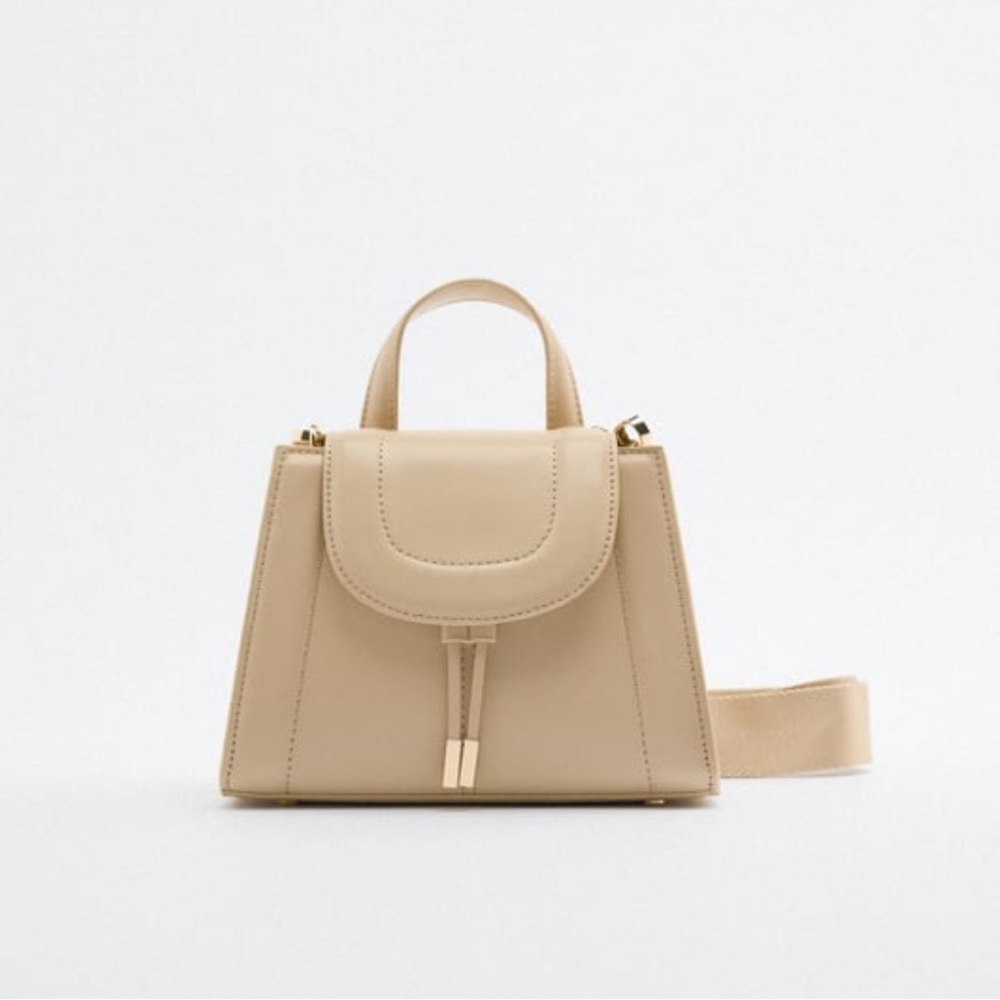 Zara mini city bag in nude, never used, two strap options!
